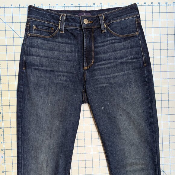 NYDJ Clarissa Ankle Jeans Size 6 Distressed Stretch Blue Jeans Lift and Tuck - Picture 4 of 13